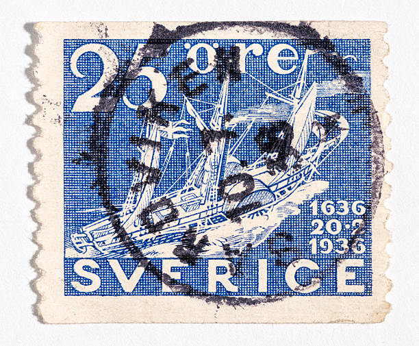 Vintage antique old postage stamp from Sweden