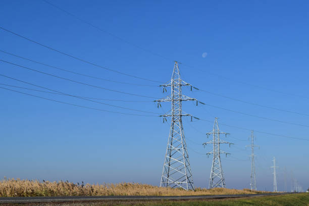 istock Support of electricity cables along the road 496822308