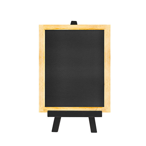 menu tablica na czarny sztaluga na białym tle - easel blackboard isolated wood zdjęcia i obrazy z banku zdjęć