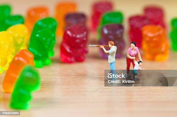 Gummy Bear Invasion Junk Food Concept Stock Photo - Download Image Now - Figurine, Small, Sugar - Food