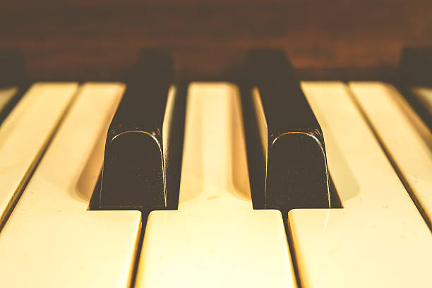 istock Piano keys, Zoom in , vintage style 496827168