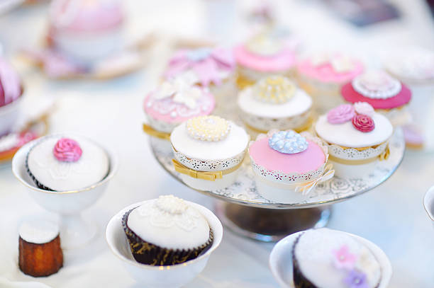 istock Delicious colorful wedding cupcakes 496828870