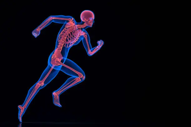 Photo of Running 3d skeleton. Contains clipping path