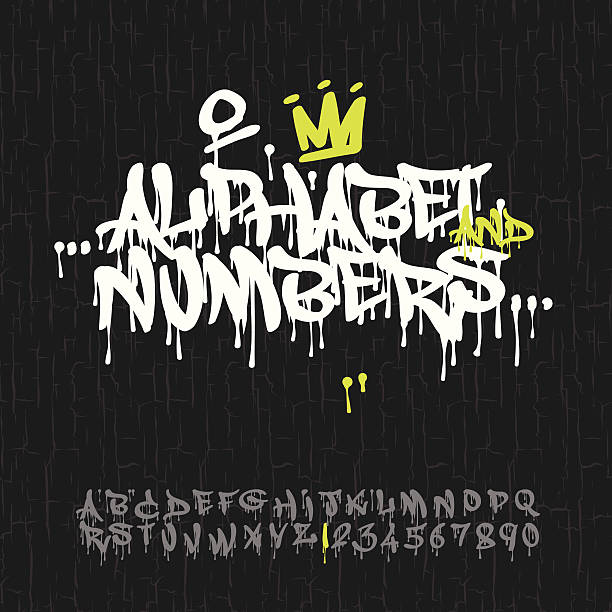 Graffiti alphabet and numbers Graffiti alphabet and numbers, vector Eps10 image. graffiti fonts stock illustrations