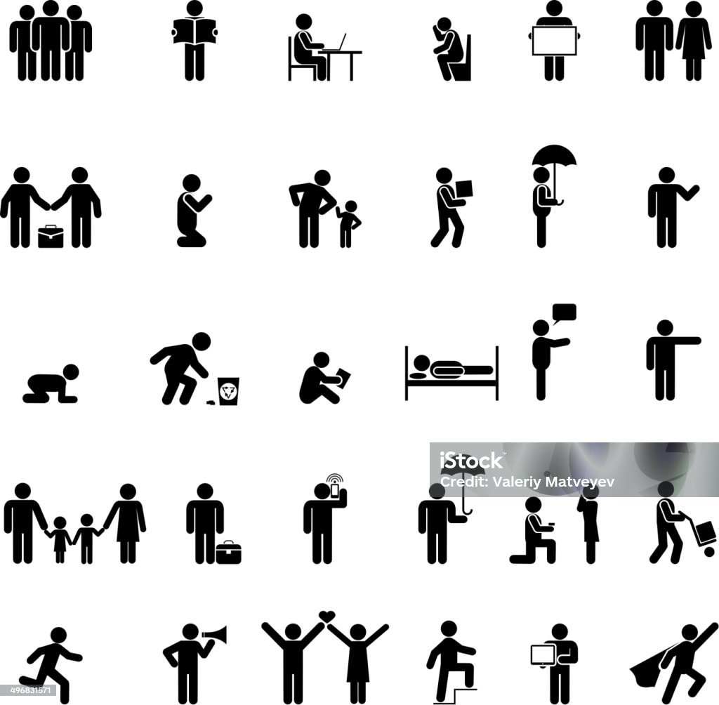 people in various poses Vector people icons in various poses. Family, love and interaction Cheering stock vector
