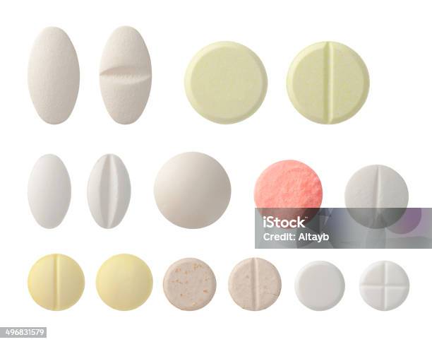 Collection Of Colorful Pills Stock Photo - Download Image Now - Pill, Capsule - Medicine, Birth Control Pill