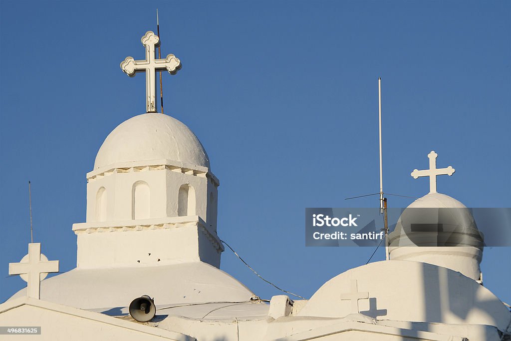 Agios Georgios domes in Lycabettus Domes of the Agios Georgios church at the top of the Lycavittos hill in Athens, Greece. Kolonaki Stock Photo