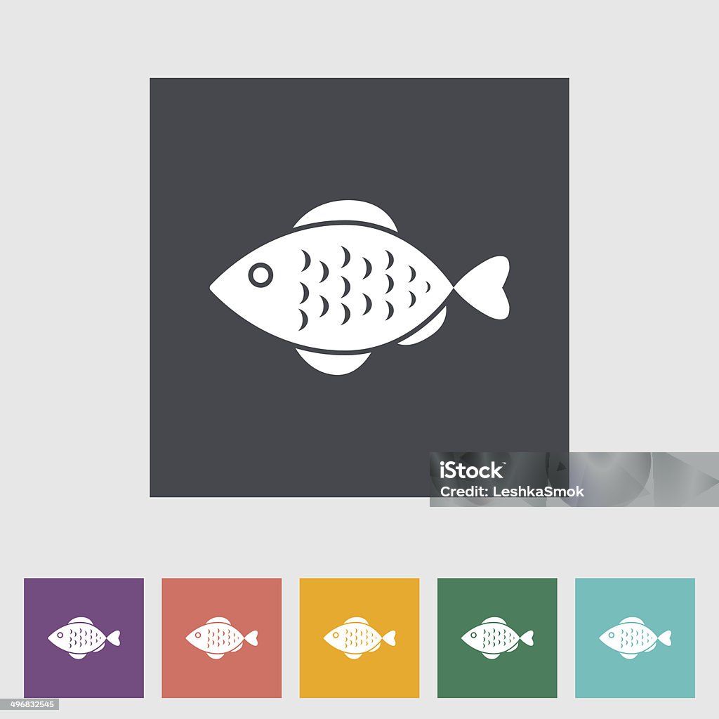 Icône de poisson - clipart vectoriel de Activité libre de droits