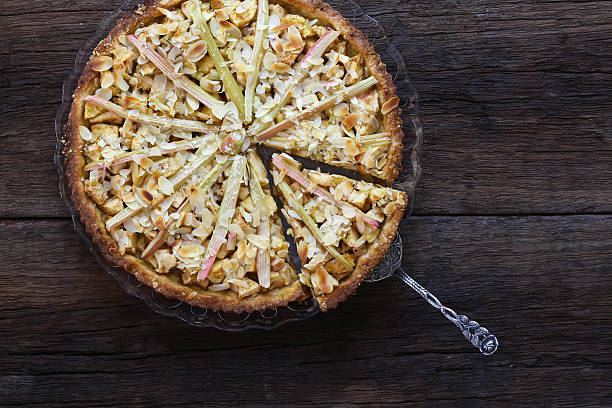 istock Apple Cinnamon Rhubarb Marzipan Dough Pie Almond Flakes 496836137
