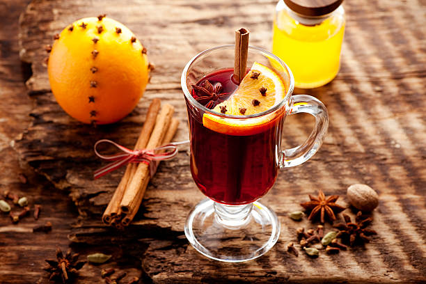 istock Christmas glinveyn with spices on a wooden background 496850180