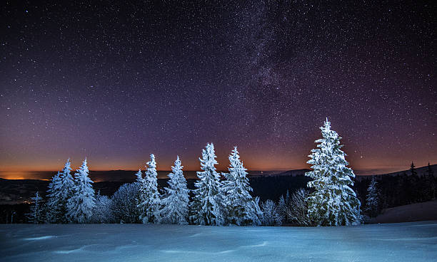 istock Night in the snowy mountains 496851476