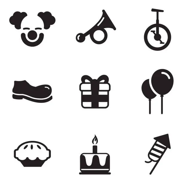 Vector illustration of Clown Icons
