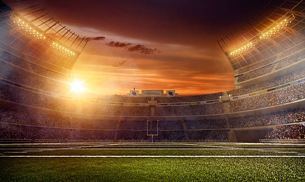 istock Dramatic american football stadium 496854426