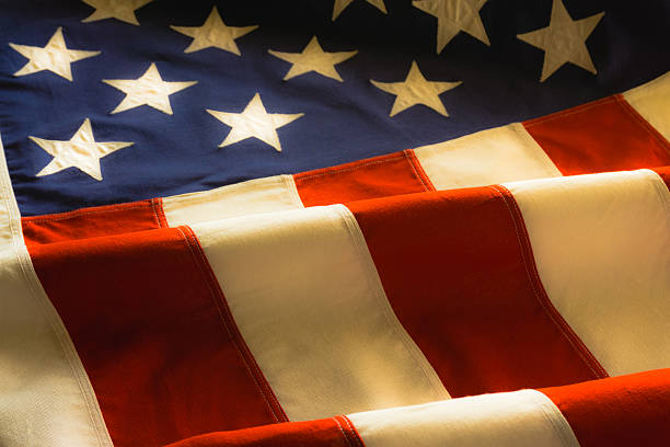 istock Antique American Flag Close up (P) 496855301