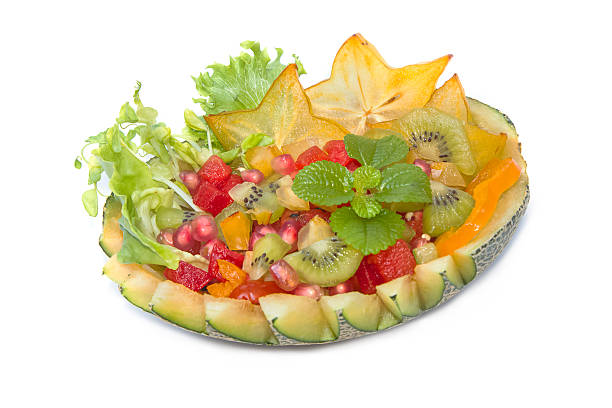 istock Colorful natural fruit salad  in cantaloupe melon 496855310