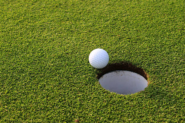 istock Image of ball by putting green hole on golf course 496855731