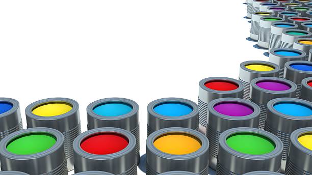 istock Background from multi color cans of paint 496858279