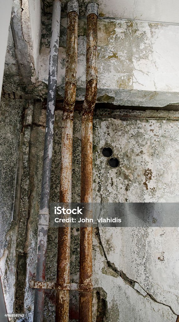old pipe fungal mold wall 2015 Stock Photo