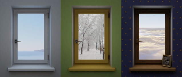 Three Window Examples Three Different Windows Stock Photo - Download Image Now - Indoors ...