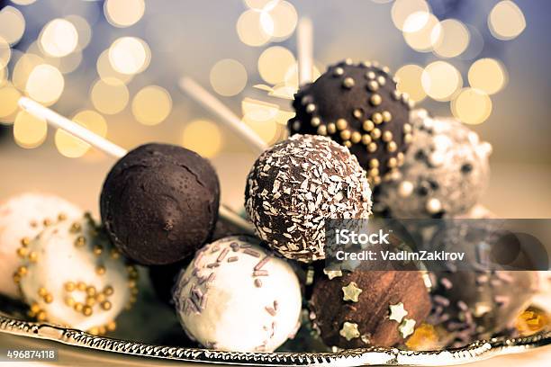 Colorful Cake Pops Stock Photo - Download Image Now - Chocolate, Lollipop, 2015