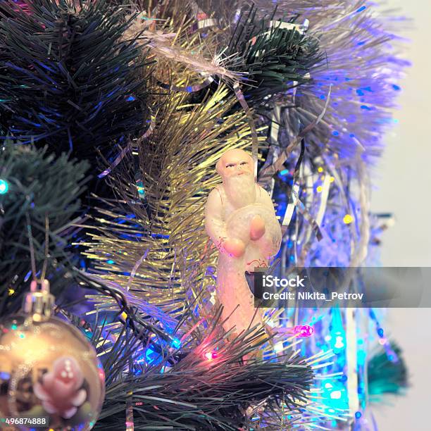 Abstract Blurred Background Of Christmas Lights And Garlands Stock Photo - Download Image Now