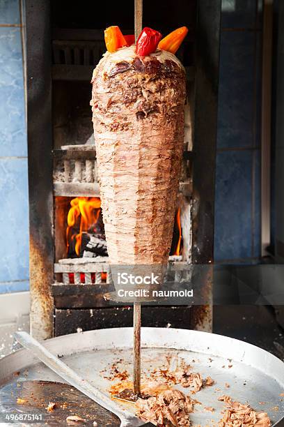 Shawarma Meat On Rotating Spit Stock Photo - Download Image Now - Asia, Asian and Indian Ethnicities, Barbecue Grill