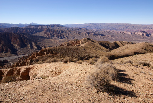 Desert and andean landscape near Tupiza, Bolivia