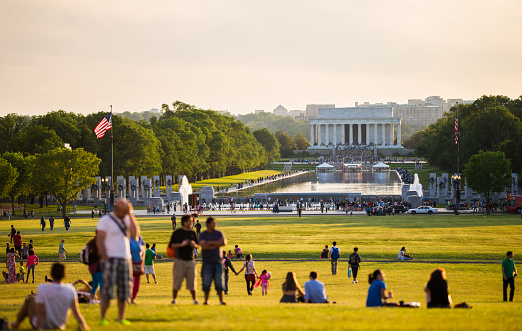 Tourist and locals celebrating beautiful afternoon during Memorial Day weekend.