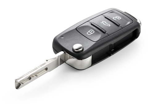 Car key. Photo with clipping path.