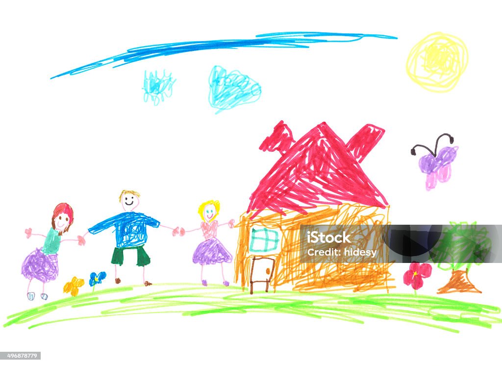 Child's Drawing Five year old child's drawing. Child stock illustration