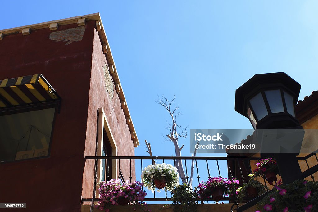 Old building Underside angle view  of old building, Palio, Thailand Alley Stock Photo