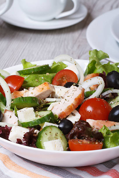 istock fresh salad with chicken breast and vegetables vertical 496879145