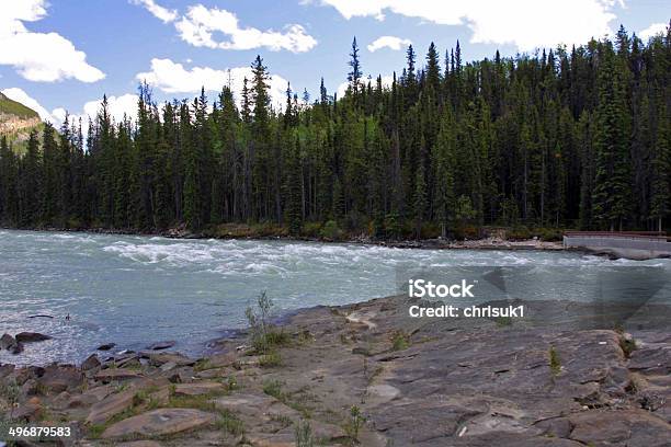 Athabasca Falls Approaching The Falls Stock Photo - Download Image Now - Mt Athabasca, River, Alberta