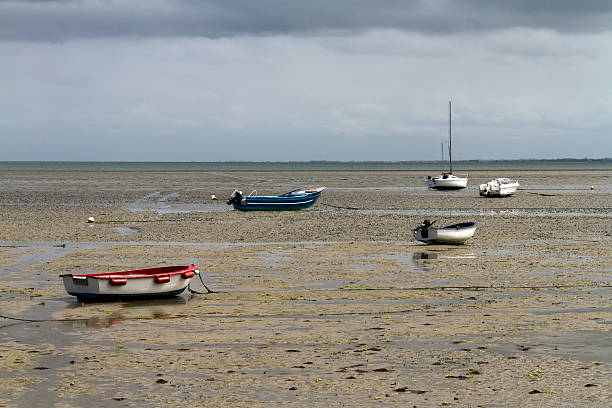istock Boats on the sea bottom at low tide. 496880862