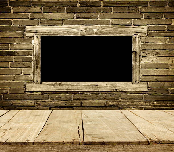 istock old wooden window on a brick wall 496881236
