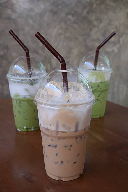 istock Icecoffee ice green tea takeaway. 496881257