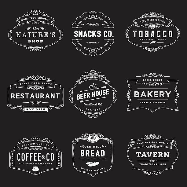 винтажный стиль купить символ - pattern design sign cafe stock illustrations