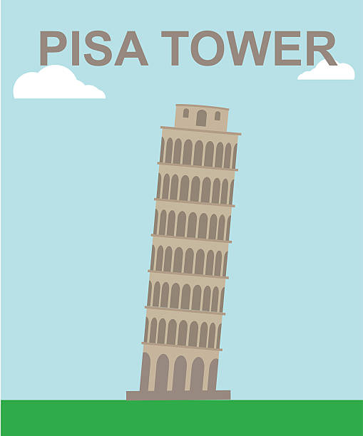 wieża w pizie - tower italy pisa architecture stock illustrations