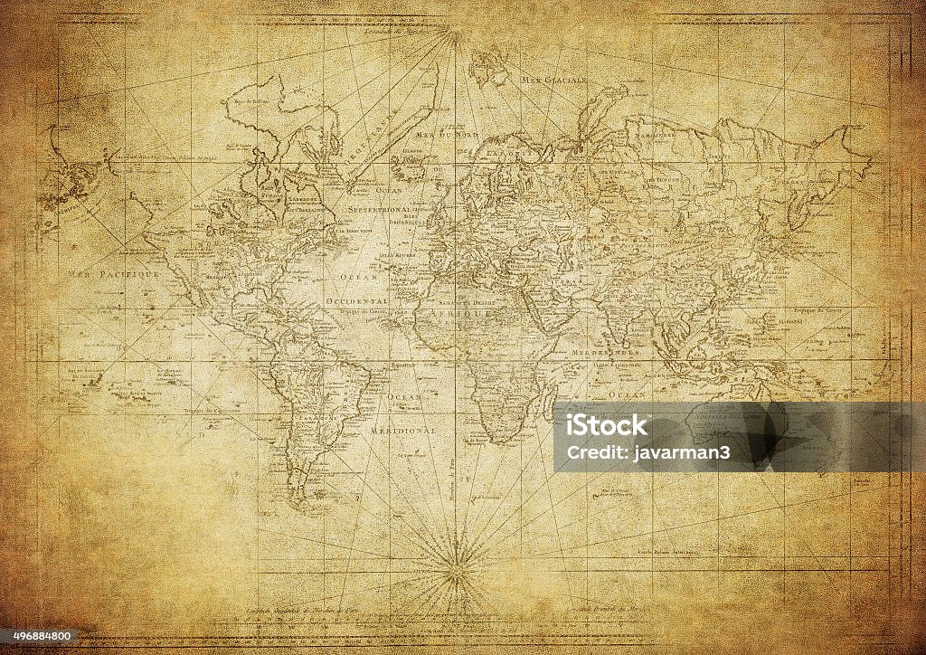 vintage map of the world 1778 The Past Stock Photo
