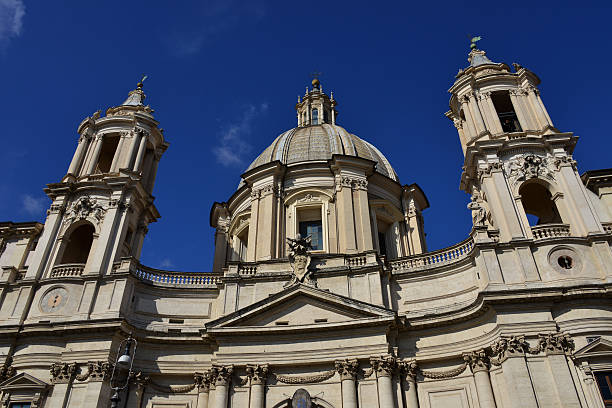 istock Santa Agnese Church dome and belfry 496884828