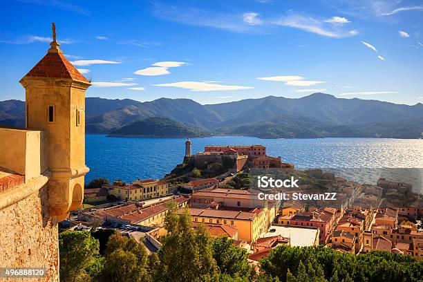 Elba Island Portoferraio Aerial View From Fort Lighthouse And Stock Photo - Download Image Now