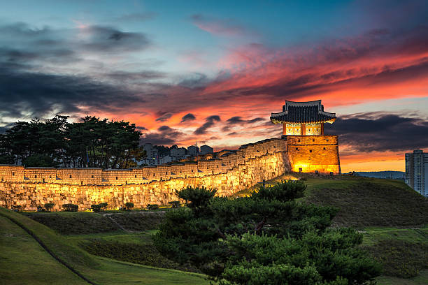 istock Hwaseong Fortress at Dusk 496916088