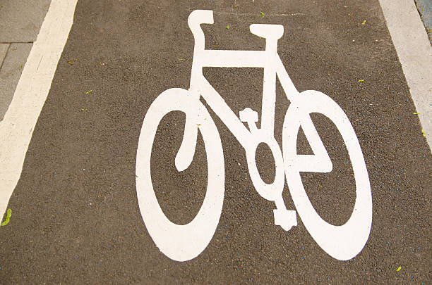 istock bicycle sign on the road 496916541