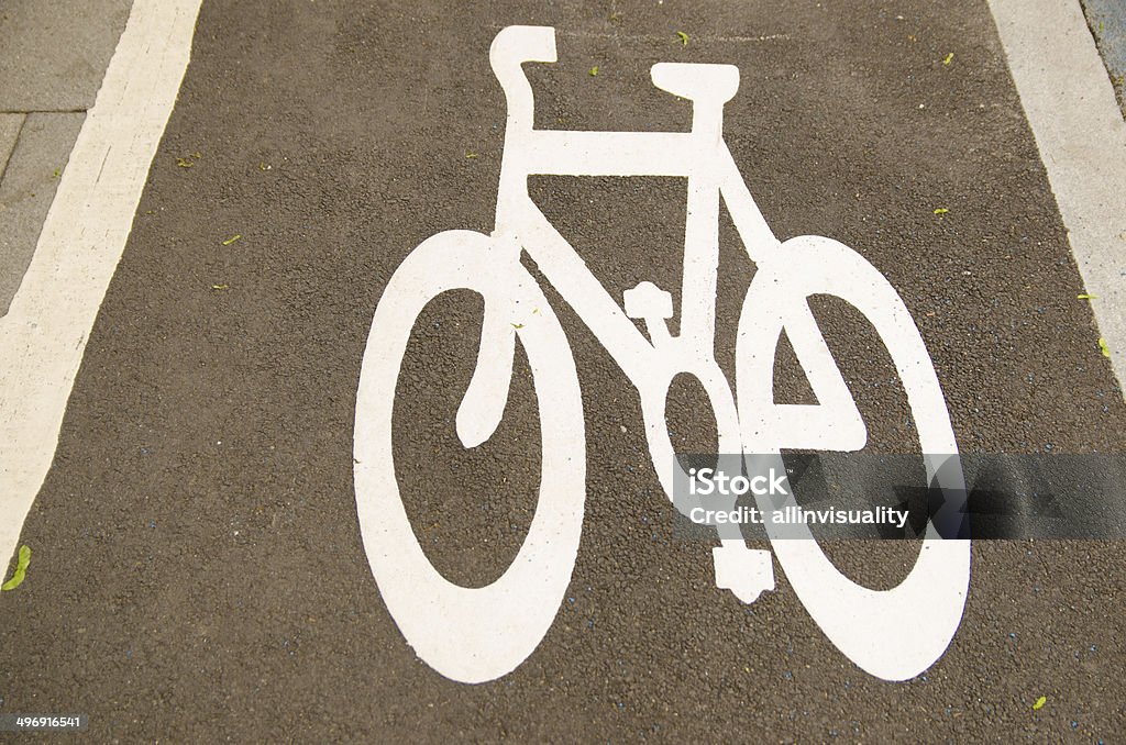 bicycle sign on the road Bicycle Stock Photo