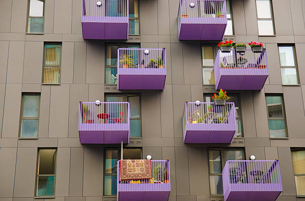 istock Contemporary residential colourful balconies 496916609