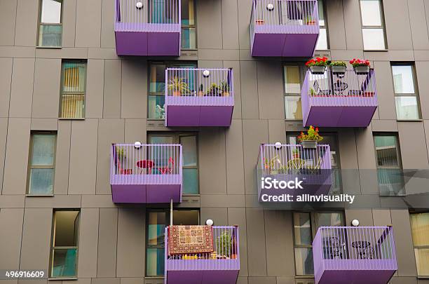 Contemporary Residential Colourful Balconies Stock Photo - Download Image Now - Balcony, Building Exterior, Built Structure