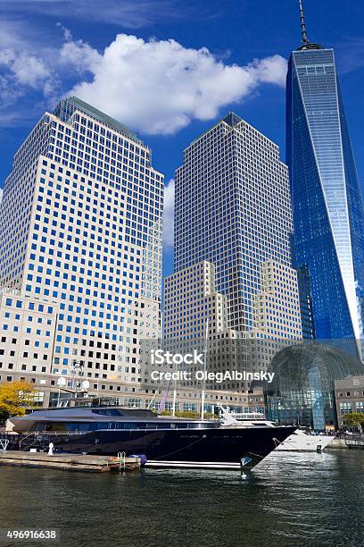 New York Skyline With World Trade And Financial Center Buildings Stock Photo - Download Image Now