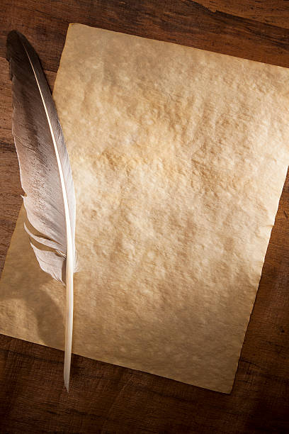 istock Blank Parchment Paper with Feather Quill Pen 496916693