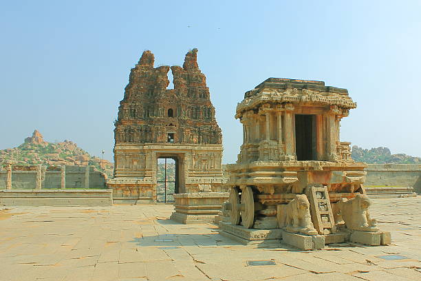istock Stone chariot at Vittala temple complex in Hampi 496917381