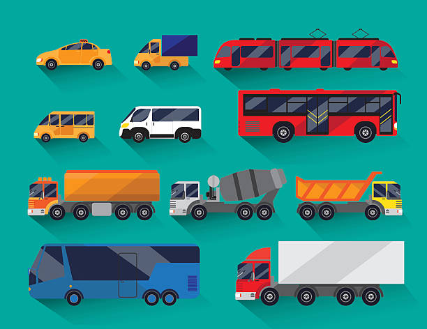 illustrazioni stock, clip art, cartoni animati e icone di tendenza di trasporto pubblico urbano e trasporti - fuel tanker transportation symbol mode of transport